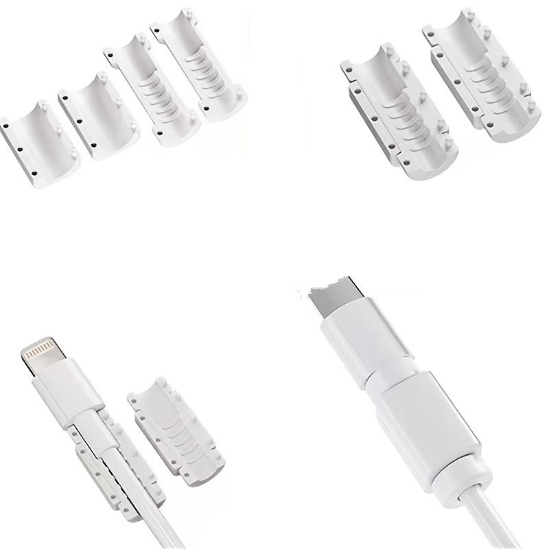6pcs Data Cable Protectors, Charger Safety Clips, Anti-Bend and Bite-Resistant Charging Cable Covers.