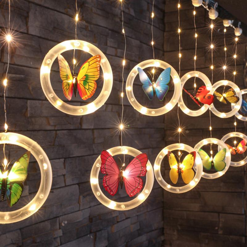 Butterfly Shaped Luminous Led String Lights Outdoor Waterproof Christmas Fairy Lights For Garden