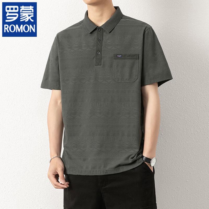 Romon Men's Casual Short Sleeve Polo Shirt