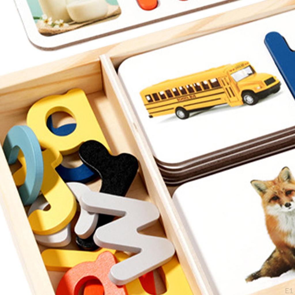 Wooden Toddlers Spelling Learning Toys for 2 3 4 5 Year Old Kids,Early Educational