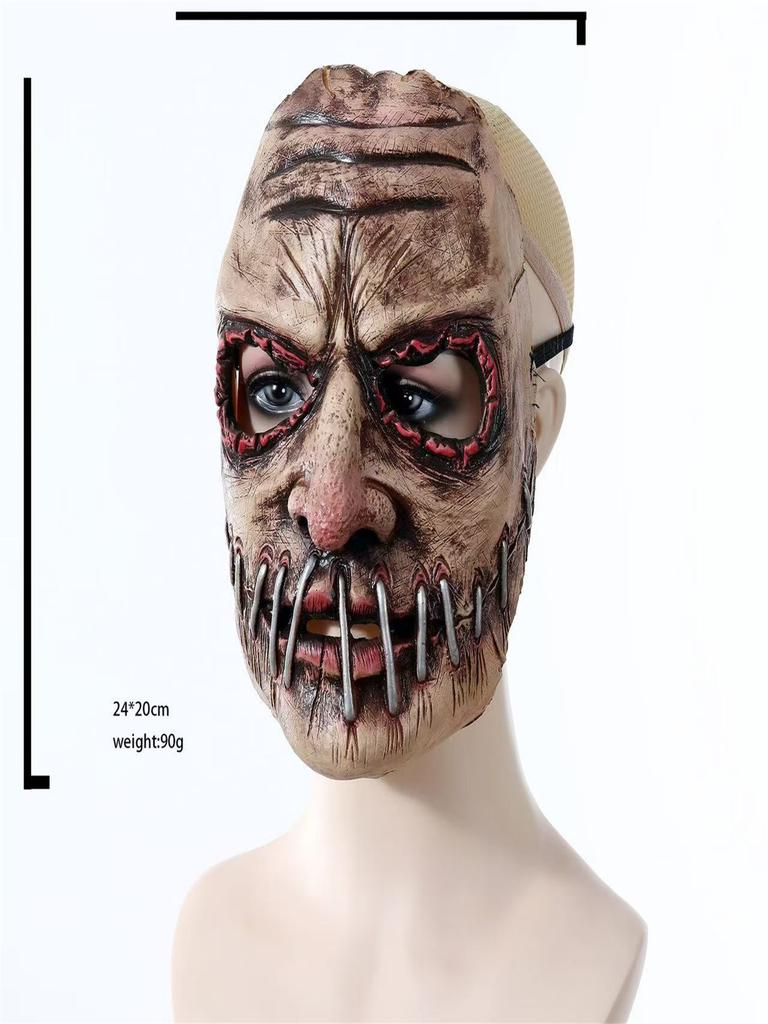 Halloween Party Big Mouth Nail Horror Mask Latex Ghost Festival Soft Simulation Headgear Dress up