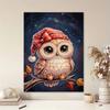 Framed Pearl Bead Painting Kit Christmas Owl Design DIY Shiny Canvas Art Relaxing Craft Gift for Craft Lovers Creative Wall Decor Projects