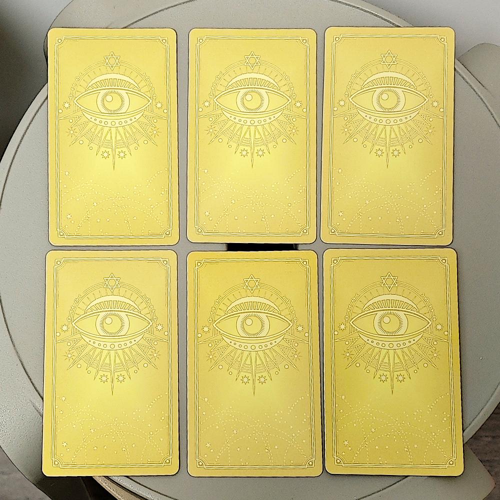 Zlatý Waite Tarot španělský jazyk Español 78 ks tarotových karet kapesní edice 10,3*6cm