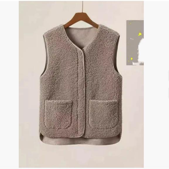 

Меховой интегрированный гранулированный флисовый жилет женский в западном стиле осенне-зимняя мода гранулированный флисовый жилет верхняя одежда жилет верхний XXXL света кофе