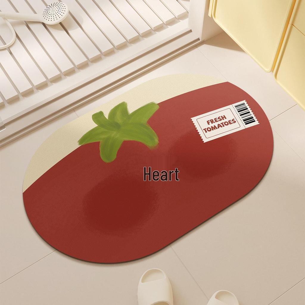 Cartoon Tomato Quick-Dry Anti-Slip Bathroom Mat