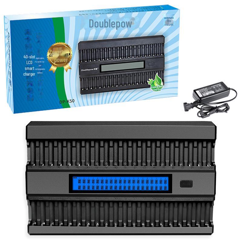 

Перезаряжаемое зарядное устройство для аккумуляторов с 40 слотами и ЖК-дисплеем для NiMH аккумуляторов K50