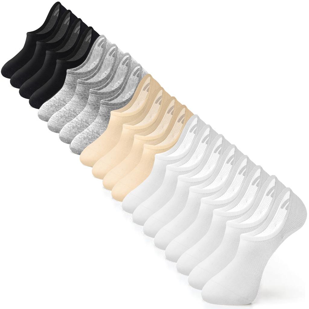 10 Pairs No Show Socks Womens and Mens Low Cut Ankle Short Running Novelty Casual Cotton Invisible Liner Socks With No-Slip Grip