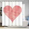 Hand-Drawn Red Heart Shower Curtain - Waterproof, Mildew-Resistant, Machine Washable For Romantic Bathroom Decorns