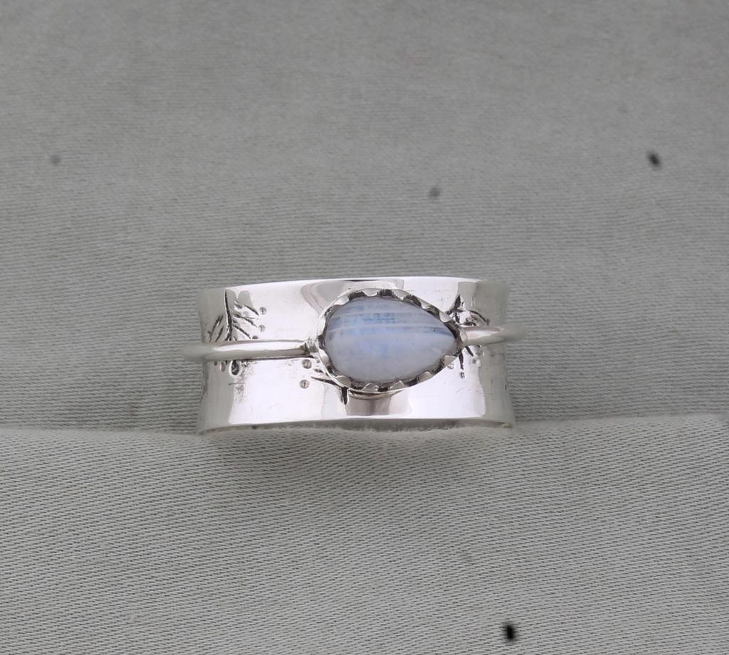 Rainbow Moonstone Spinner Rings, 925 Sterling Solid Silver Spinner Rings, Handmade Spinner Ring, Blue Fire Gemstone Spinner Ring