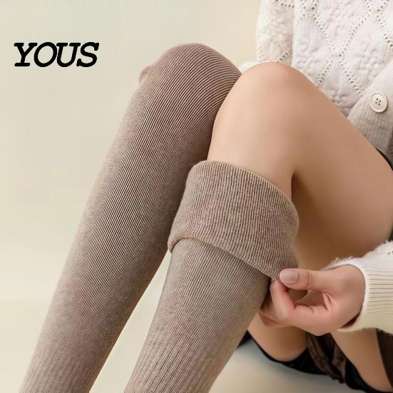 Outdoor Cold Protection Leggings Thickened Over-the-knee Leg Warmers for Women, Soft Thermal Sleeves, Winter Women Anti-slip Long Knee High