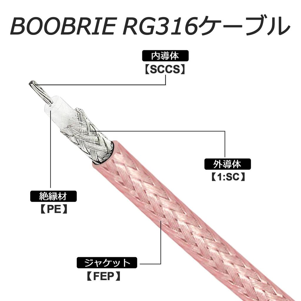 BOOBRIE 1 Meter SMA Female to Male Coaxial Cable, RG316, SMA Female to SMA