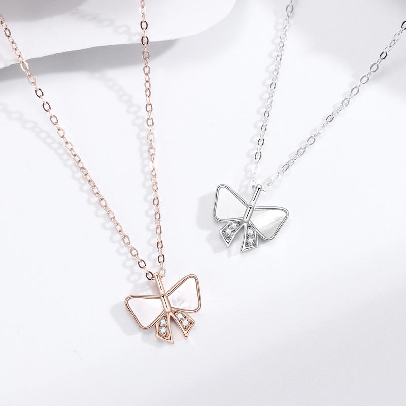 Bow Fritillary Versatile Necklace Female Korean Version Mori Girl Heart Girlfriend Necklace