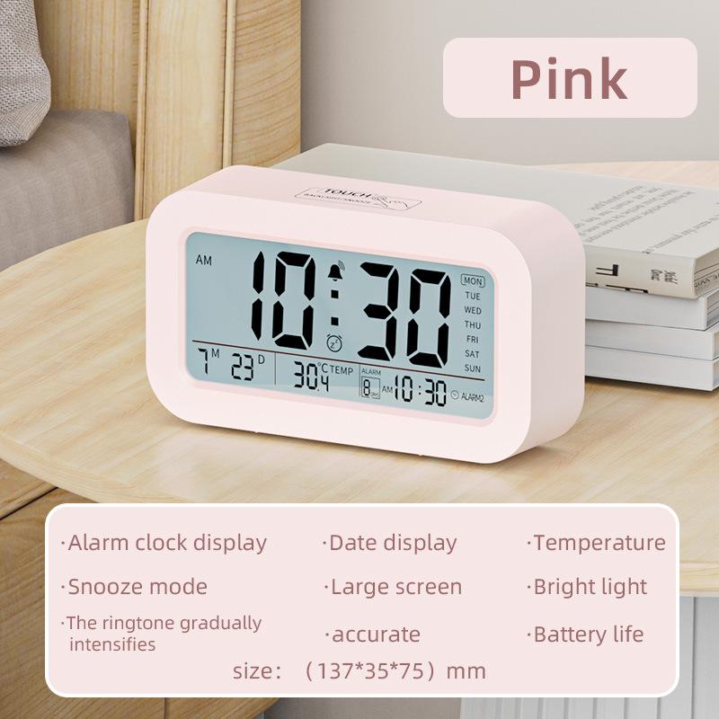Smart digital LED alarm clock for students with silent backlightelectronic clock with night vision function 12/24H digital clock
