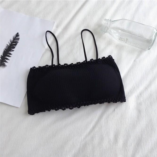 

One-Shoulder Summer Lace Camisole with Built-In Bra, Back-Revealing Lingerie, Hook-and-Eye Closure, Strapless Design One Size чёрный