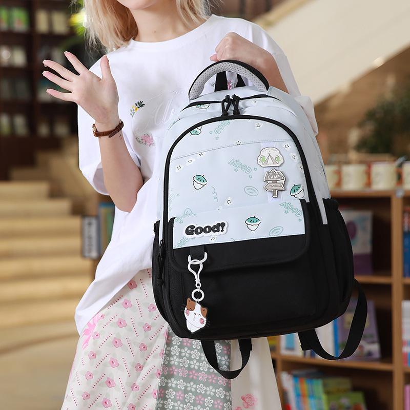 School bag for girls, new models for primary school students to reduce the burden, junior high school school bag, large-capacity backpack