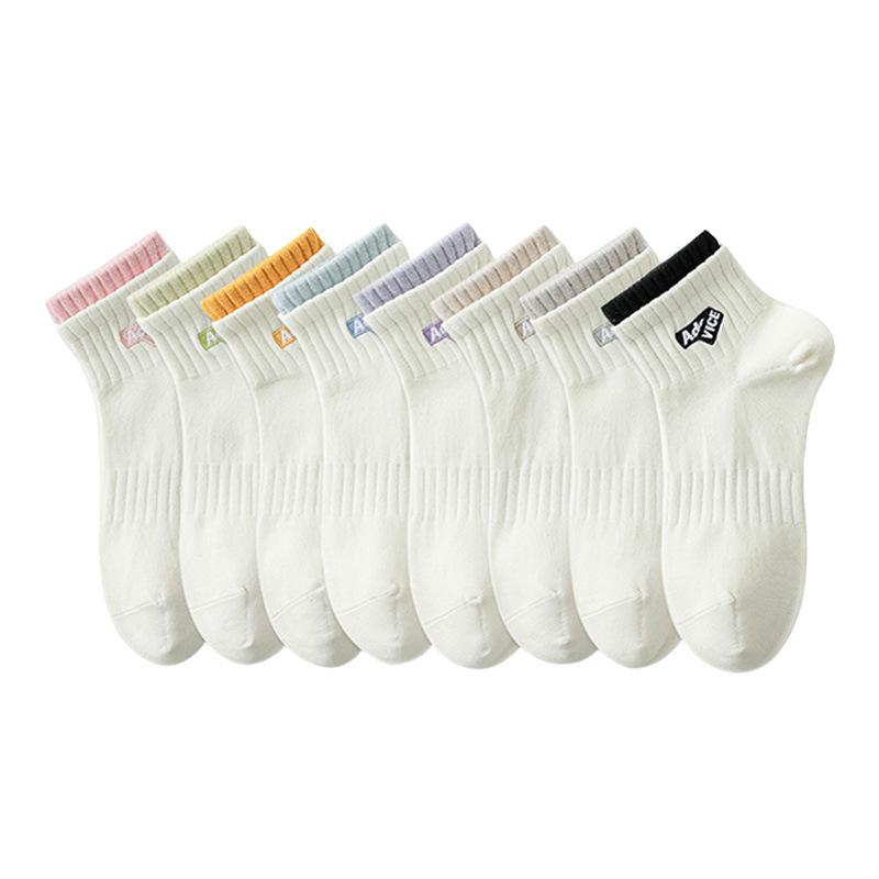 Women's Spring and Summer Dopamine Mid-calf Socks, Trendy Double-slit Student Sports Socks