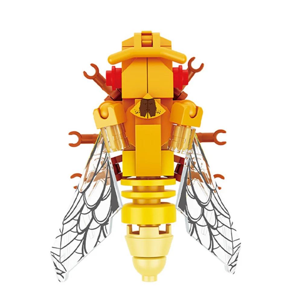 Insect Animal Model Building Block Toy Bee Ant Butterfly Cricket Grasshopper Set Building Blocks Diy Children Puzzle Assemble Toys Boy Kid Gift