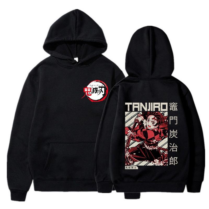 Japanese Animation Kamado Tanjirou Hoodies Women Men Long Sleeve Hooded Sweatshirts Unisex Y2K Street Fashion Clothing