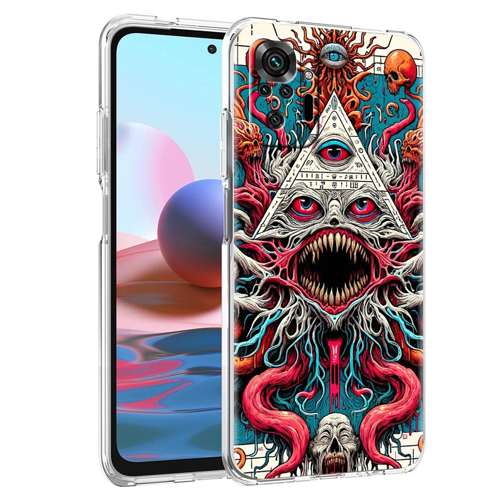 Pyramid Illuminati eye Transparent Phone Case for Redmi 13C 12C 10C Note 13 12 11 11T K40 Gaming Plus Pro 4G 5G Soft Cover Shell