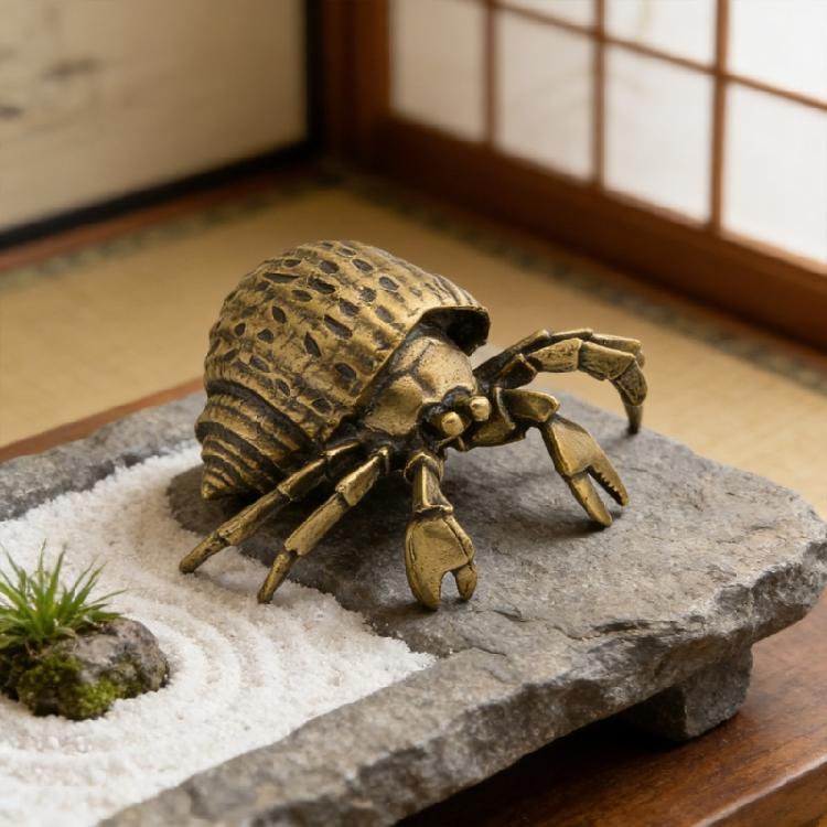 Metal Hermit Crabs Statue Decors Animal Figurine Decorative Ornament Collectible Figurine for Office Home Desktop Decors