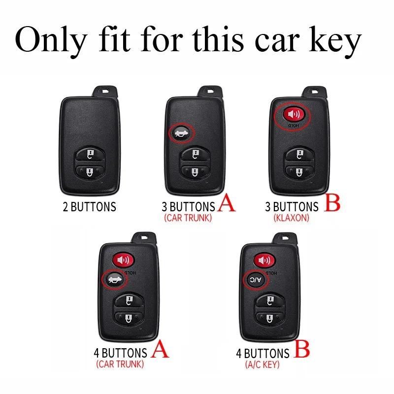 Zinc Alloy Car Key Case Silicone Shell for Toyota Prius 30 Alpha Aqua RAV4 Land Prado Cruiser Auris Highlander Subaru Foreste