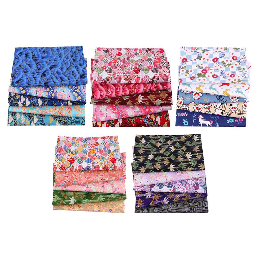 Premium Japanese Flower Print Cotton Quilting Fabric for Decorative Patchwork Crafts and Upholstery