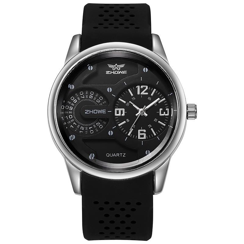 Silicone Watch Men Sport Casual Quartz Watch With Analog Display For Daily Wear