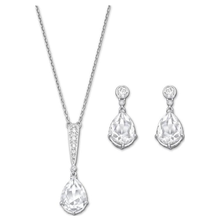 

Swarovski Brand Logo Set Rhodium Plated Necklace Women necklace Silver 5062148 Box+Shopping Bag (Random Color)