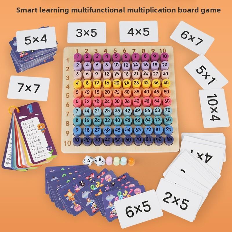Wooden Number Kids Learning Toy For Multiplication Practice Growth Cognitive