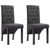 Dining Chairs Set of 2 Dark Fabric