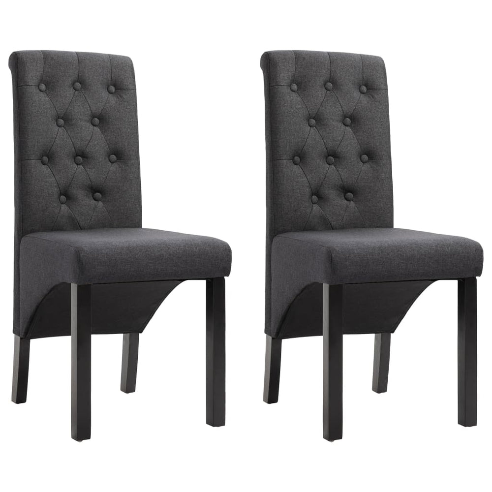Chaises à manger lot de 2  foncé tissu