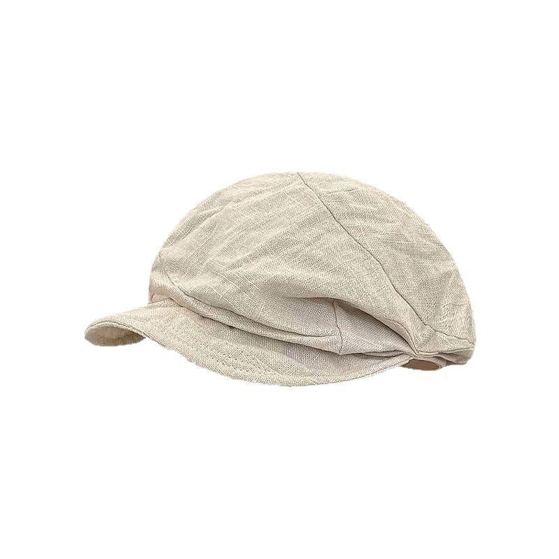 Elegant Round Top Beret Cap With Wide Brim For Women Breathable Sunshade And Windproof