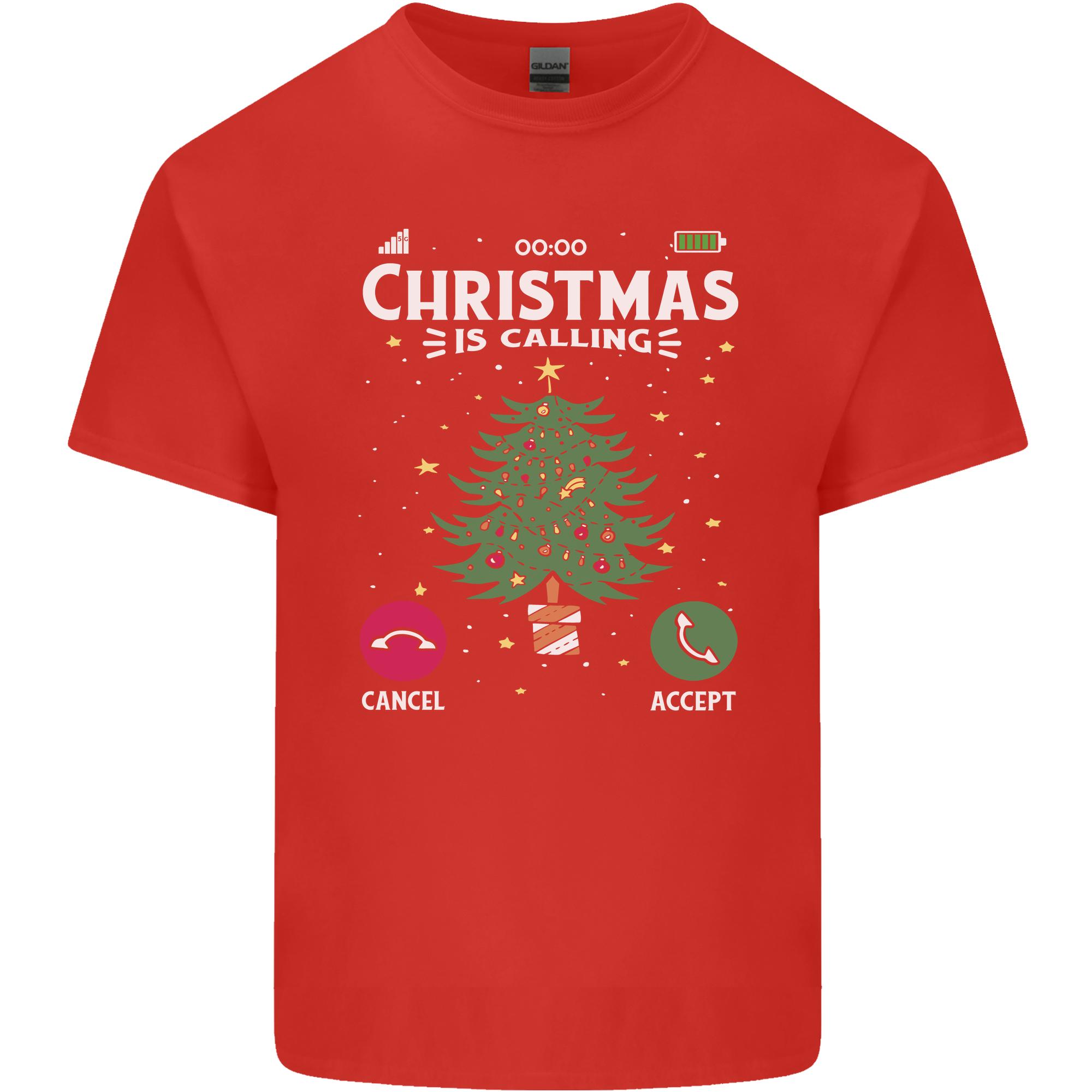 Christmas Is Calling Funny Xmas Phone Unisexs Light Cotton TShirt S