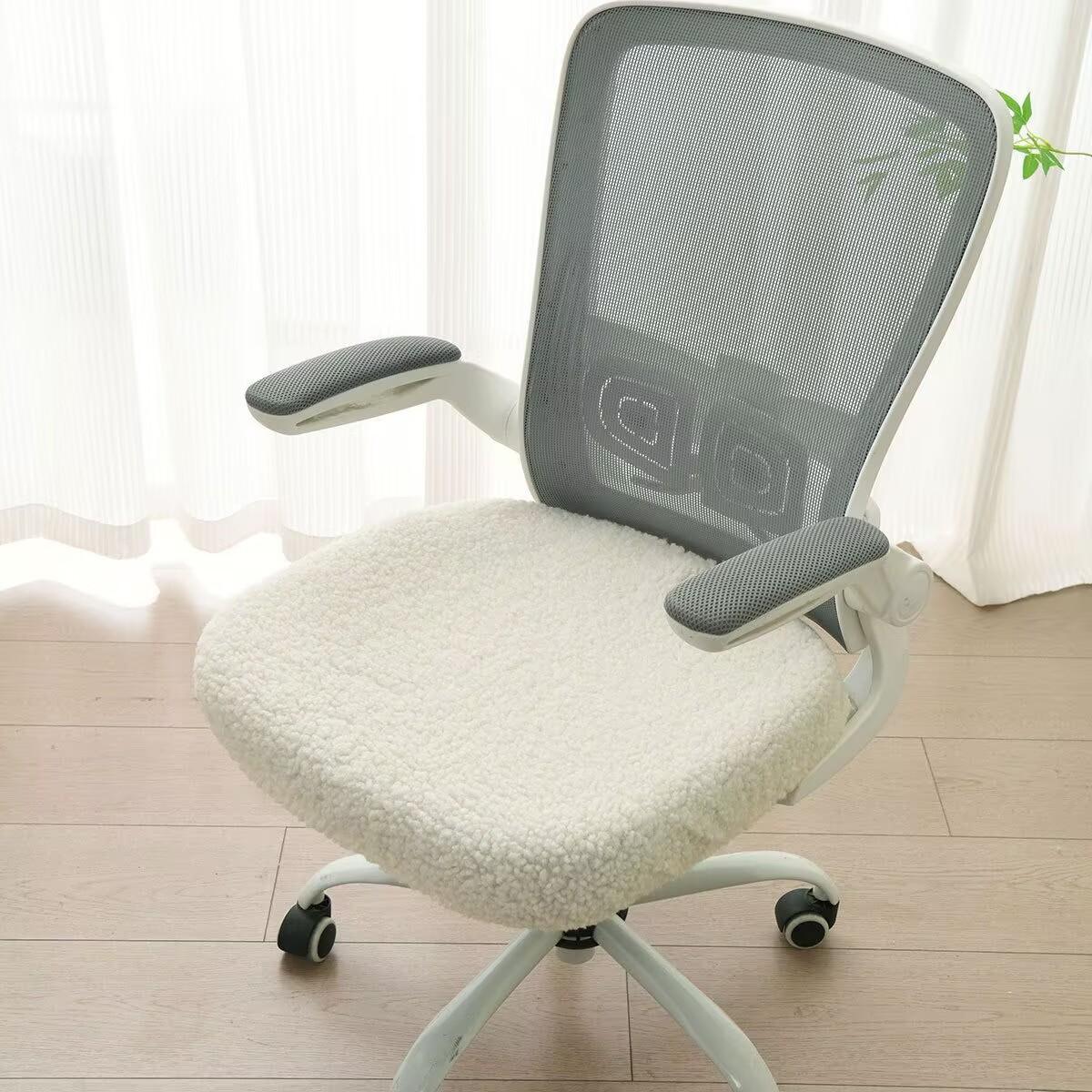 

Чехол для офисного кресла, Утолщенная накладка на сиденье компьютерного кресла, Эргономичный протектор для рабочего кресла белый