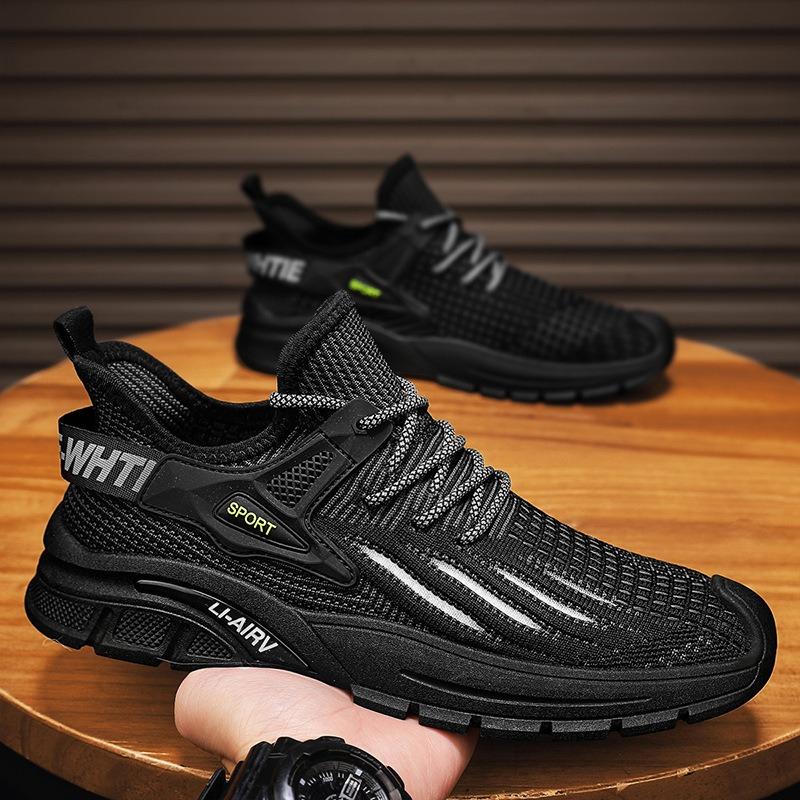 Men's shoes summer breathable deodorant mesh thin mesh shoes men's casual running light soft sole sports trendy shoes