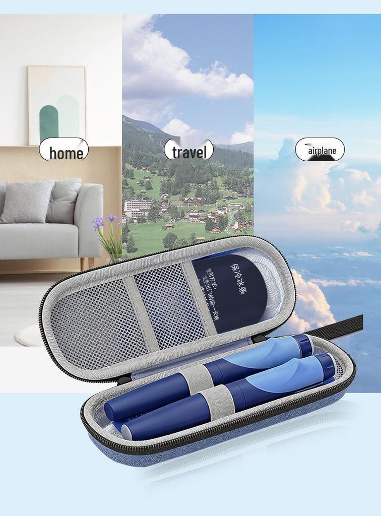 Portable Insulin Cooler Bag with Ice Packs and Cold Compress