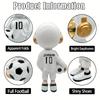 1pc Astronaut Football Figurine,Creative Resin Home,Office Decor,Blue/White Soccer Player Astronauts with Golden Helmets, Fun Sports,Themed Decoration