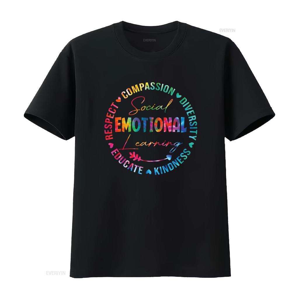 Social EMOTIONAL Learning T Shirt vintage Washed Soft Stylish Top For Everyday Wear graphic Unisex Slightly Comfortable