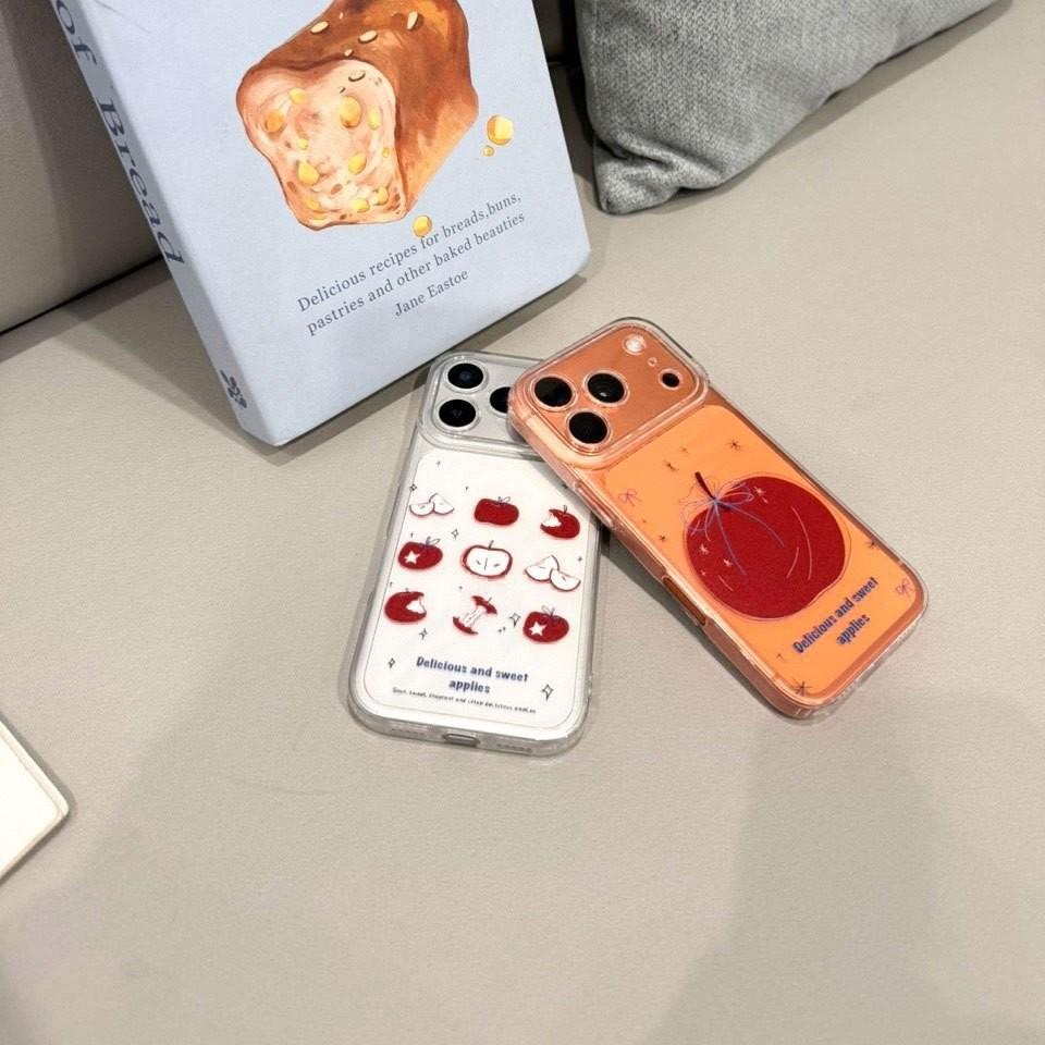 Applicable to red apple 17 transparent 16promax simple 15 girls 14tpu fresh iphone13 soft phone case