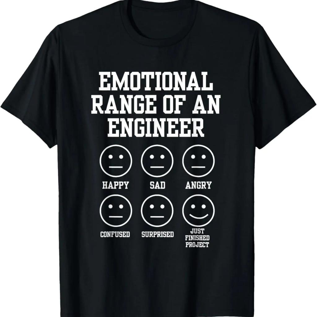 Emotional Range Of An Engineer Funny Engineering Faces Fan T-Shirt