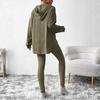 Completo da Loungewear da Donna a Coste con Felpa con Cappuccio Oversize e Spacco Laterale + Leggings Completo 2 Pezzi Morbido Casual Abbigliamento per la Casa Tuta