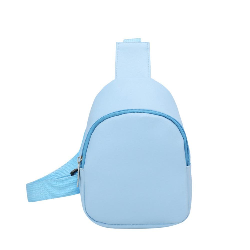 Trendy Solid Color Children's Chest Bag Nylon Casual Crossbody Shoulder Bag Waist Storage Pouch Travel