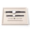 Woodten Off-White Striped Leather Jewelry Tray, Accessory Organizer, Watch Display Storage, P09802