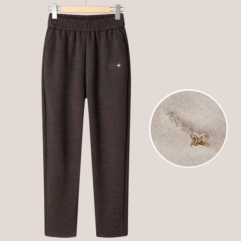 

Мамины осенне-зимние флисовые шерстяные брюки - Женские повседневные брюки с высокой посадкой 3XL (120-135 jin)