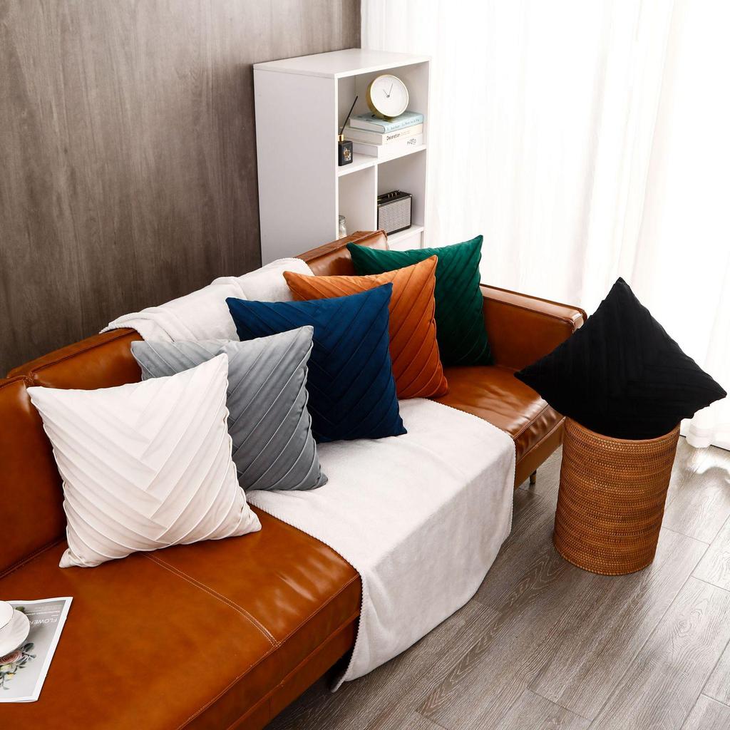 Velvet Collar Sofa Backrest Pillowcase