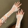 1pair Adjustable Long Arm Sleeves Women Hiphop Handsome Lace Wrist Covers for Cycling Running Hiking