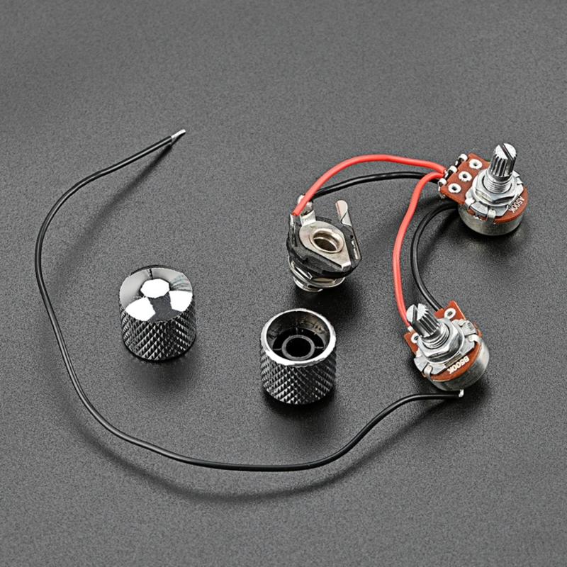 1V 1T Wiring Kit, 3 Way A500K Wiring Harness Prewired Guitar Wiring Hareness for Electric Guitar Bass Repair Replacement