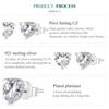 Cercei cu zirconiu cu inimă strălucitoare din argint Sterling 925 BAMOER Cercei simpli Little Love pentru femei Bijuterii fine