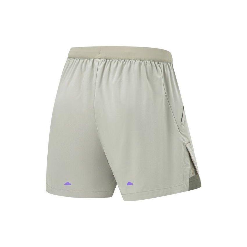 Li Ning Running Series Logo Print Quick-Dry Straight-Leg Sports Shorts Men Shorts Stone-Grey AKST269-6