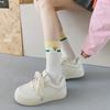 5 Pairs of New Female Spring and Summer Sweat Absorbing Color Collage Style Long Tube Stack Socks